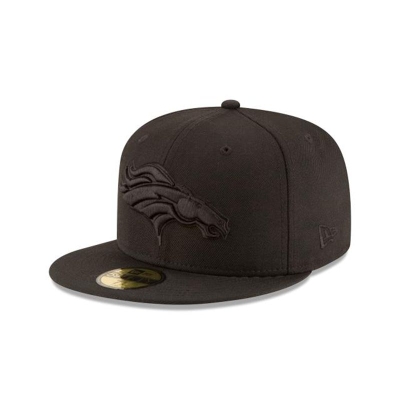 Black Denver Broncos Hat - New Era NFL Black On Black 59FIFTY Fitted Caps USA3028719